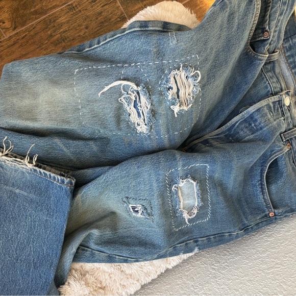 Wabi Sabi /kentsugi Repaired vintage Levi’s 501 Denim Jeans 36x32 USA 80’s - Picture 13 of 15